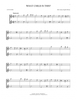 page one of What Child Is This? (Alto Sax Duet)