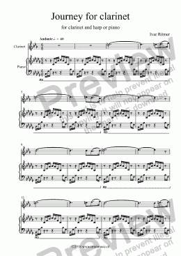 page one of Journey for clarinet en harp