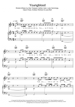 page one of Youngblood (Piano, Vocal & Guitar Chords (Right-Hand Melody))