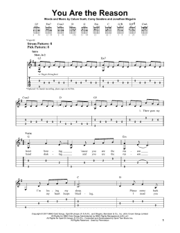 page one of You Are The Reason (Easy Guitar Tab)