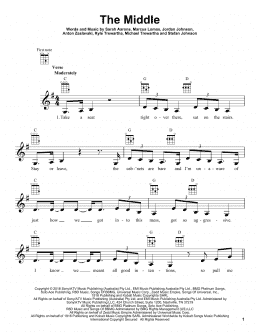 page one of The Middle (Ukulele)