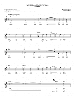 page one of We Need A Little Christmas (Easy Lead Sheet / Fake Book)