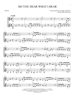 page one of Do You Hear What I Hear (Violin Duet)