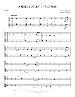 page one of A Holly Jolly Christmas (Violin Duet)