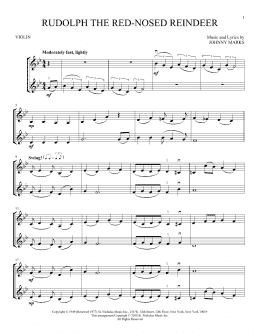 page one of Rudolph The Red-Nosed Reindeer (Violin Duet)