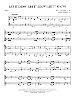 page one of Let It Snow! Let It Snow! Let It Snow! (Violin Duet)