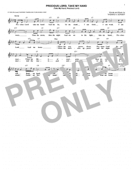 page one of Precious Lord, Take My Hand (Take My Hand, Precious Lord) (Lead Sheet / Fake Book)