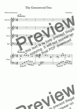 page one of The Greenwood Tree - Choir SATB