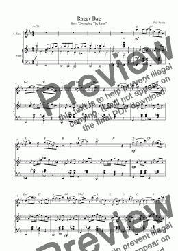 page one of Raggy Bag - Alto Sax solo