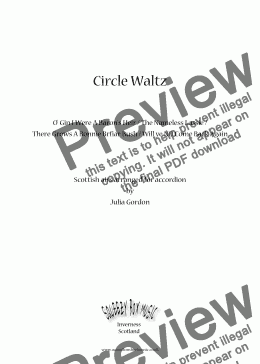 page one of Circle Waltz (O' Gin I Were A Baron's Heir / The Nameless Lassie / There Grows A Bonnie Briar Bush / Will Ye No Come Back Again)