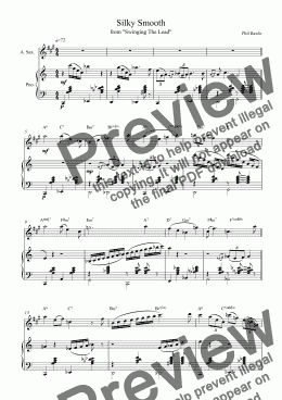 page one of Silky Smooth - Alto Sax solo