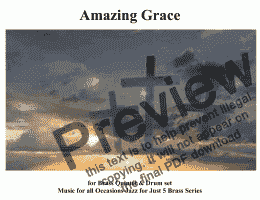 page one of Amazing Grace for Classical  Brass Quintet