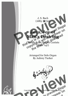 page one of Organ: Jesu, Joy of Man's Desiring (Chorale from Church Cantata BWV 147) - J. S. Bach