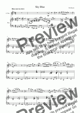 page one of Sky Blue - Alto Sax solo