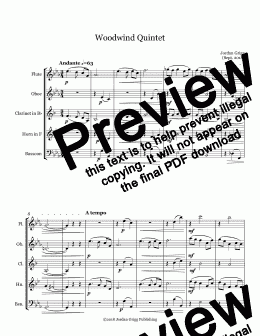 page one of Woodwind Quintet - Score and parts