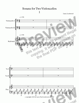 page one of Sonata for Two Violoncellos