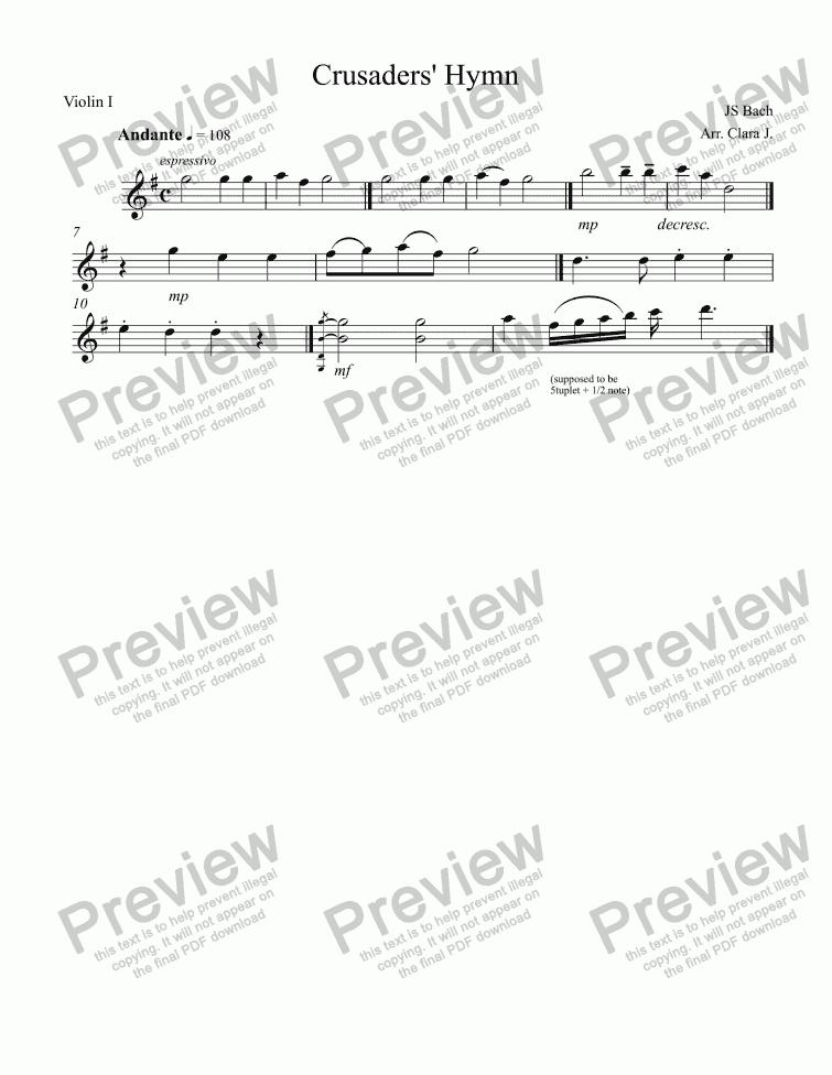 Crusaders Hymn Download Sheet Music Pdf File