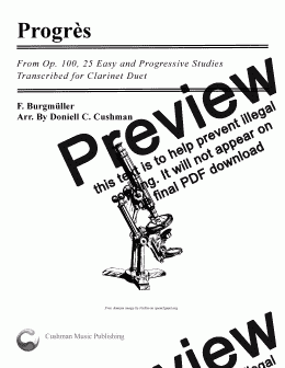 page one of Progres for Two Clarinets