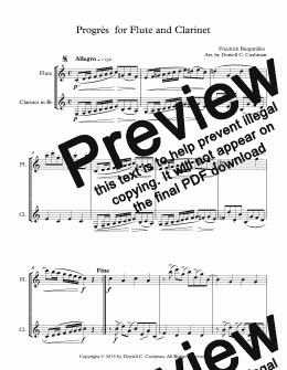 page one of Progres for Flute and Clarinet