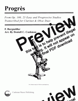 page one of Progres for Clarinet & Oboe