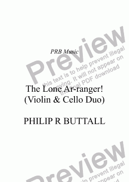 page one of The Lone Ar-ranger! (Violin & Cello)