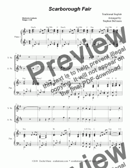 page one of Scarborough Fair Sop Alto SAX