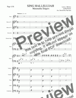 page one of Sing Hallelujah Instrumental