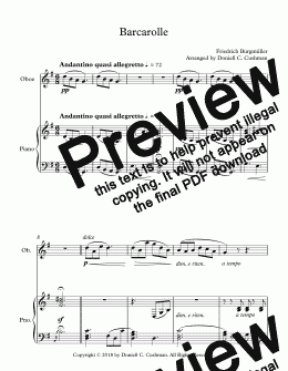 page one of Barcarolle - Oboe