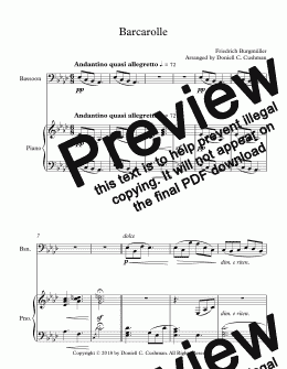 page one of Barcarolle - Bassoon