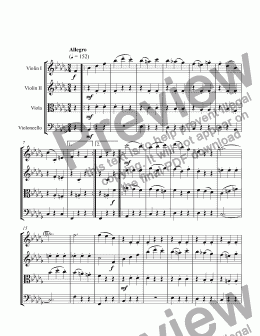 page one of String Quartet No. 2 in B-flat Major (3rd mvt)