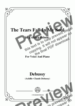 page one of Debussy-The Tears fall in my Soul in g sharp minor - Full and Part,for voice and piano