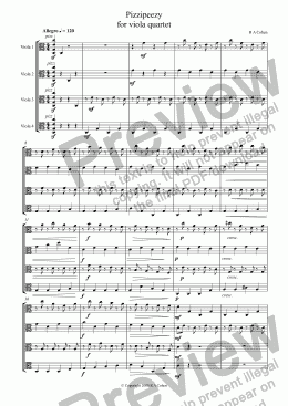 page one of PIZZIPEEZY - for viola quartet