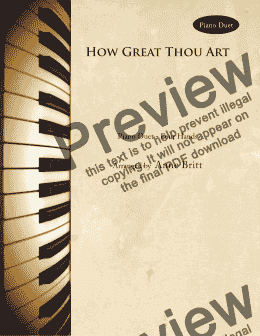 page one of How Great Thou Art (piano duet)