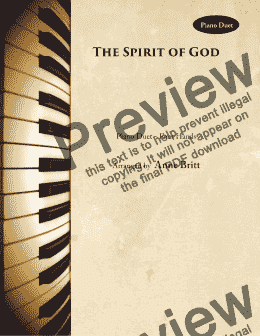 page one of The Spirit of God (piano duet)