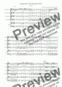 page one of Trepak (Fantasia from Nutcracker) for Recorder Quartet