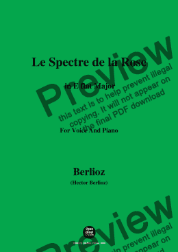 page one of Berlioz-Le Spectre de la Rose in E flat Major,for voice and piano