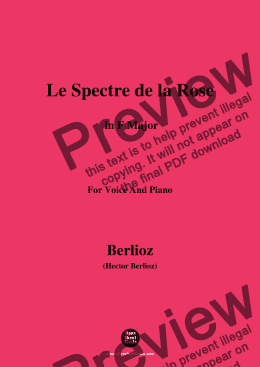 page one of Berlioz-Le Spectre de la Rose in F Major,for voice and piano