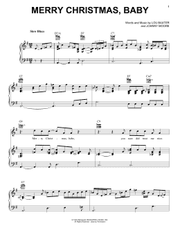 page one of Merry Christmas, Baby (Piano, Vocal & Guitar Chords (Right-Hand Melody))