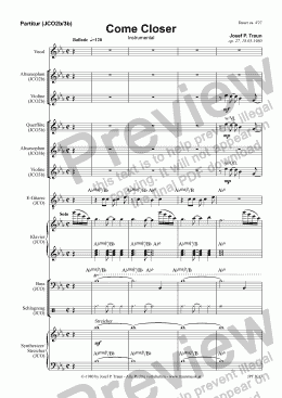 page one of Come Closer (JCO1/2b/3b/Score & Parts)