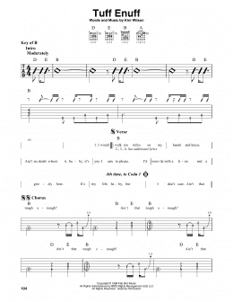 page one of Tuff Enuff (Guitar Cheat Sheet)