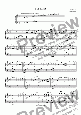 page one of Fur Elise