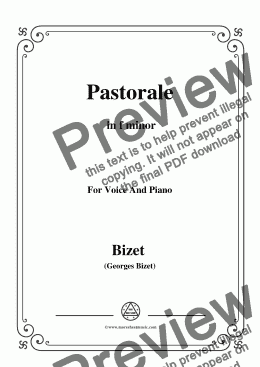 page one of Bizet-Pastorale in f minor,for voice and piano