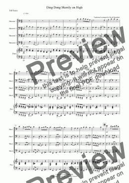 page one of Ding Dong Merrily on High (Jazzy Style!) for Bassoon Quartet