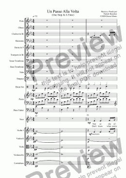 page one of Un Passo Alla Volta (One Step At A Time) for Tenor and Orchestra