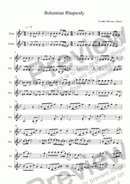 page one of Bohemian Rhapsody