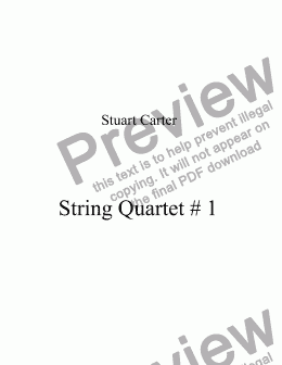 page one of String Quartet # 1 first movement 