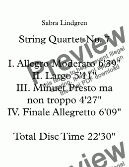 page one of String Quartet No. 7  IV. Finale Allegretto