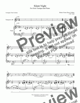 page one of Trumpet - Silent Night