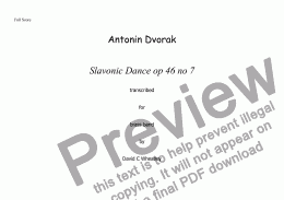 page one of Dvorak - Slavonic dance op 46 no 7 for brass band transcribed by David C Wheatley