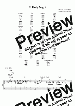 page one of O Holy Night Fingerstyle Ukulele Solo